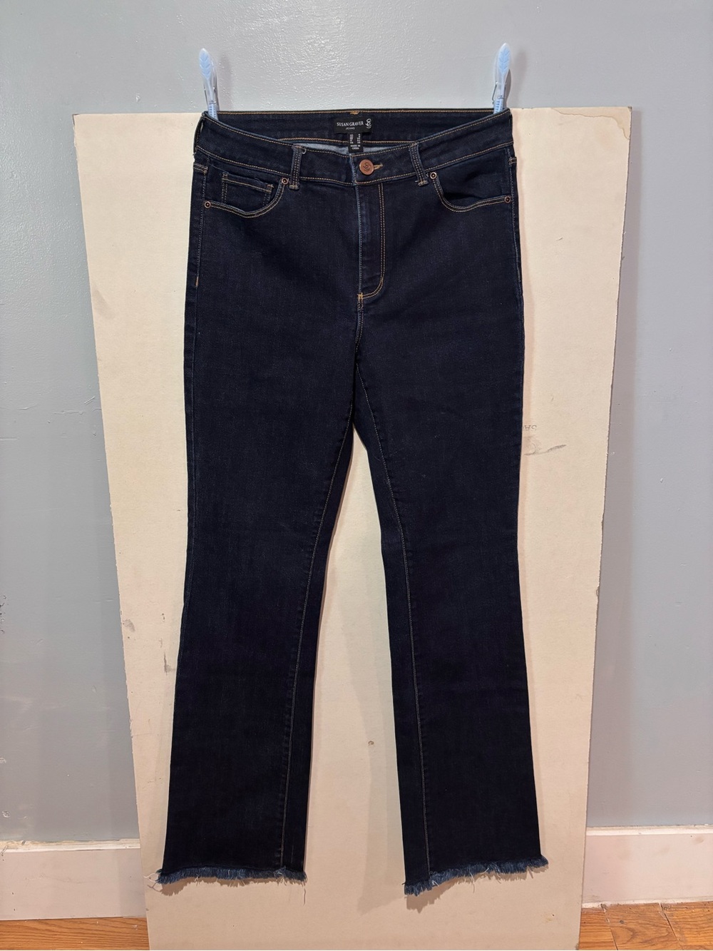 Susan Graver Dark Indigo Flare Jeans